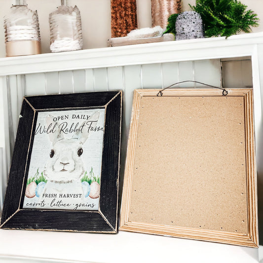 Wild Rabbit Farms Easter Sign 8x10 Framed Rustic Farmhouse Spring Decor Open Daily Fresh Harvest
