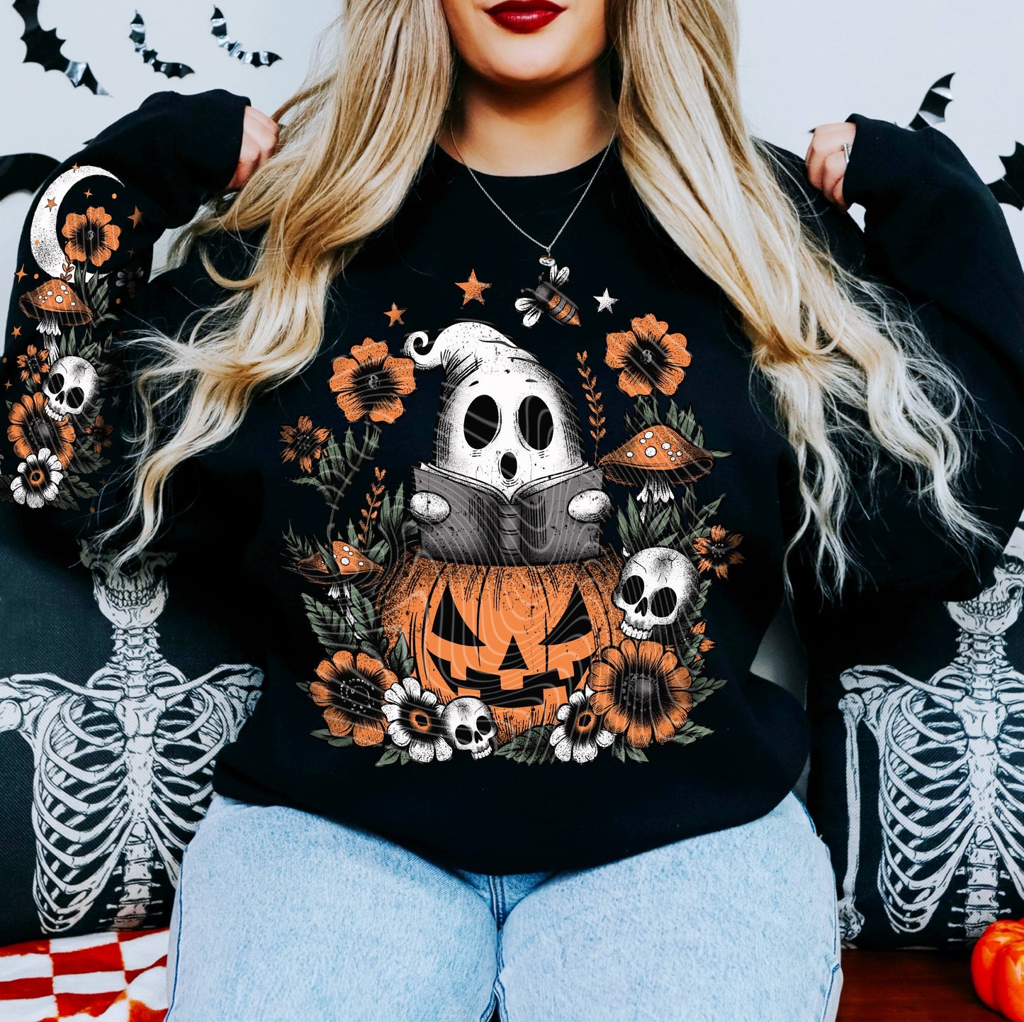 BECOME STORIES- CREWNECK SWEATSHIRT  W/ SLEEVE PRINT