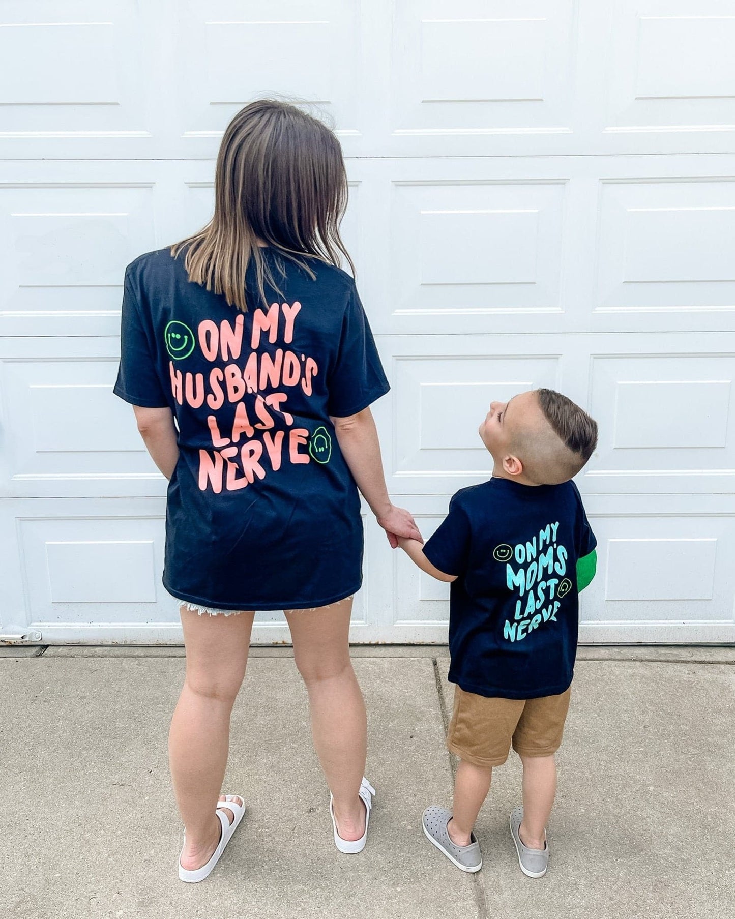 On My Husband's Last Nerve Tee - Black