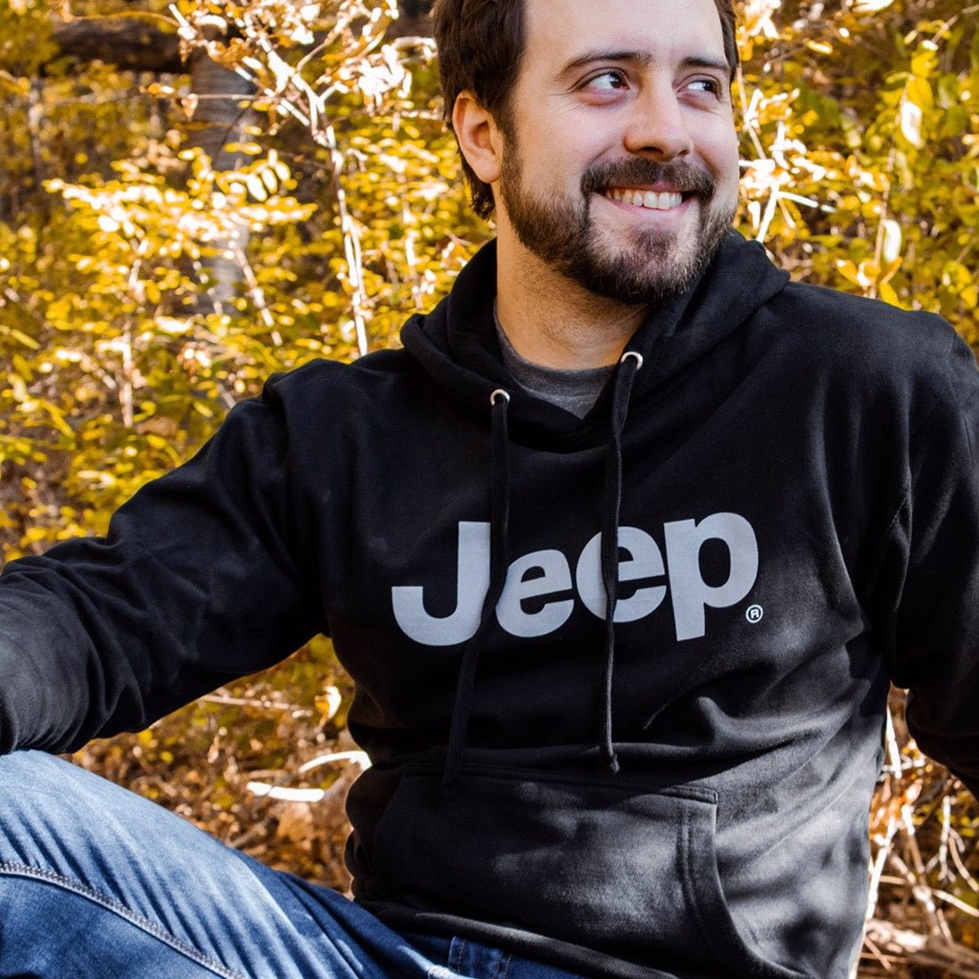 Mens Jeep® Text Blackout Hoodie - Blackout