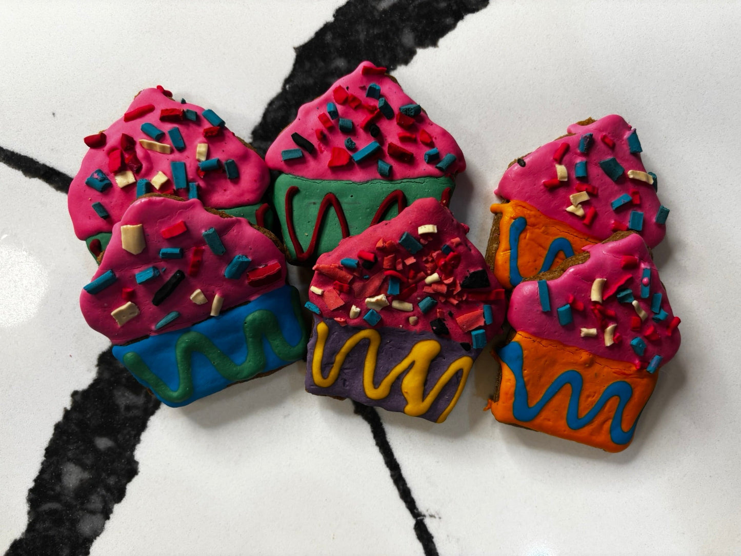 Frosted Sprinkle Cupcakes Dog Cookies – Organic Handmade Dog Treats