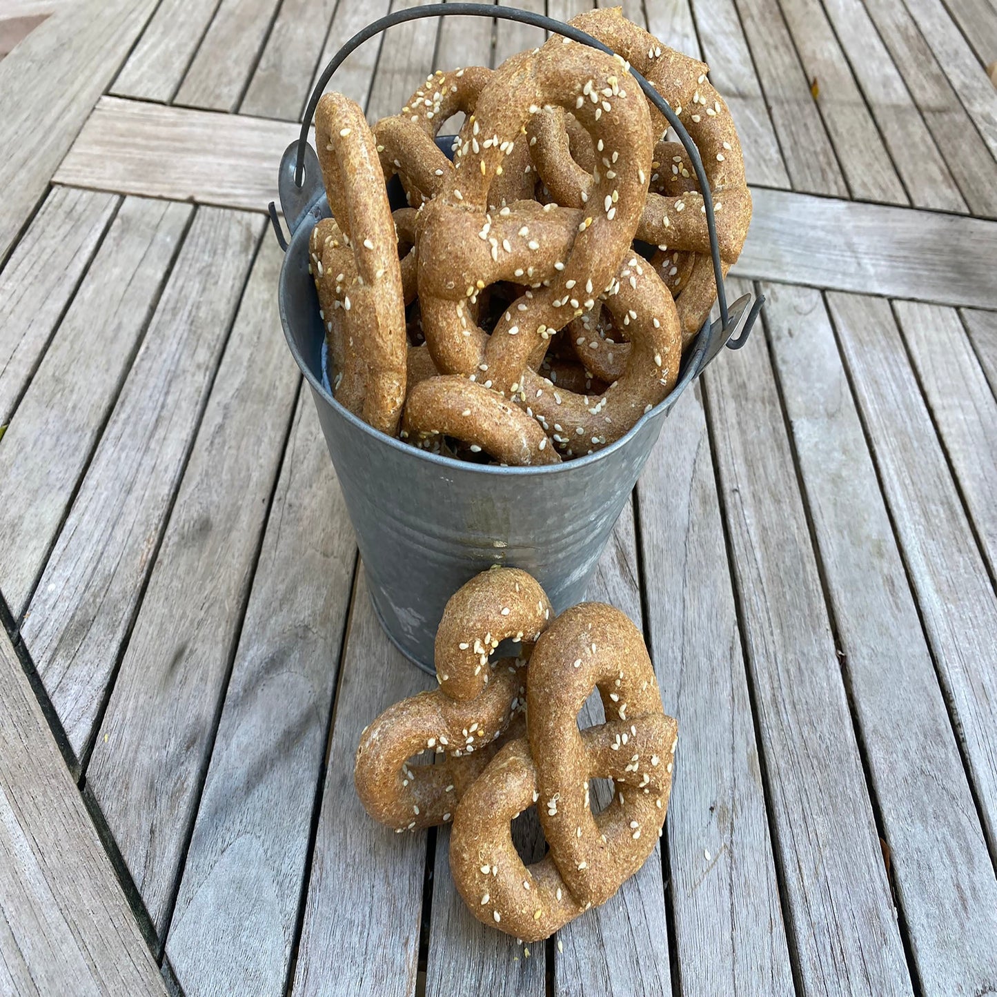 Organic Parmesan Pretzel Dog Treats | Handmade Cheesy Crunchy Dog Snacks (Human-Grade)