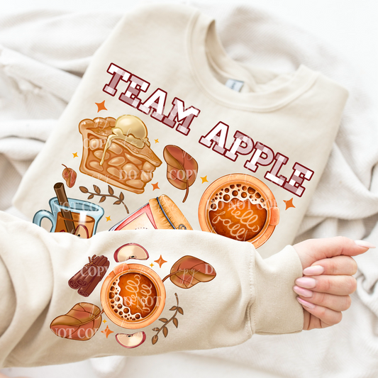 TEAM APPLE- CREWNECK SWEATSHIRT  W/ SLEEVE PRINT