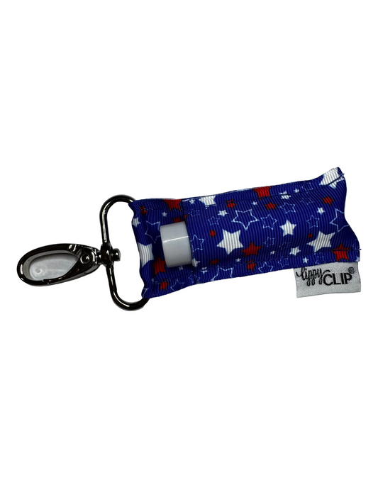 Patriotic Stars on Blue LippyClip® Lip Balm Holder