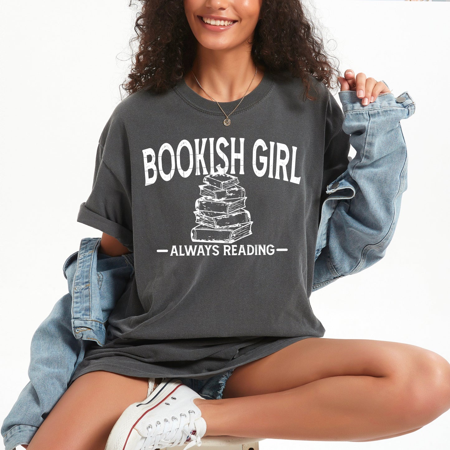 BOOKISH GIRL ALWAYS READING TEE