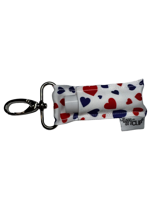 Patriotic Hearts LippyClip® Lip Balm Holder