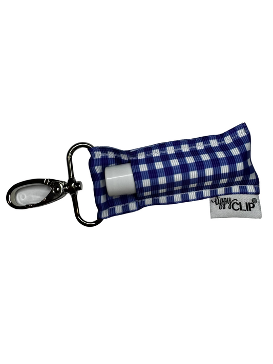 Royal Blue Gingham LippyClip® Lip Balm Holder