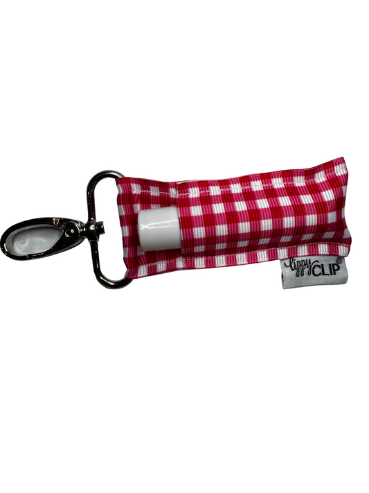 Red Gingham LippyClip® Lip Balm Holder