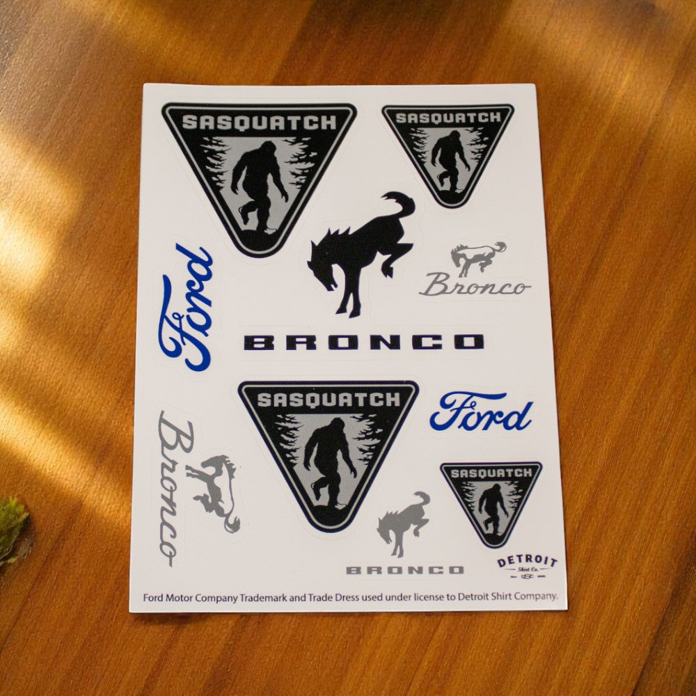 Sticker - Ford Bronco Sasquatch - Sheet