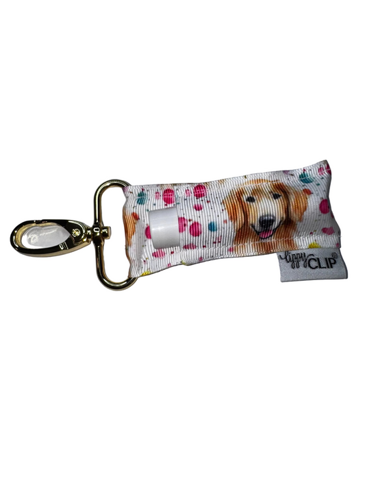 Golden Retriever LippyClip® Lip Balm Holder