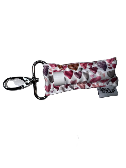 Watercolor Muted Hearts LippyClip® Lip Balm Holder
