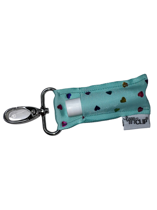 Rainbow Hearts on Teal LippyClip®