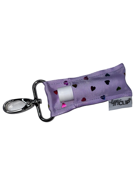 Rainbow Hearts on Lavender LippyClip®