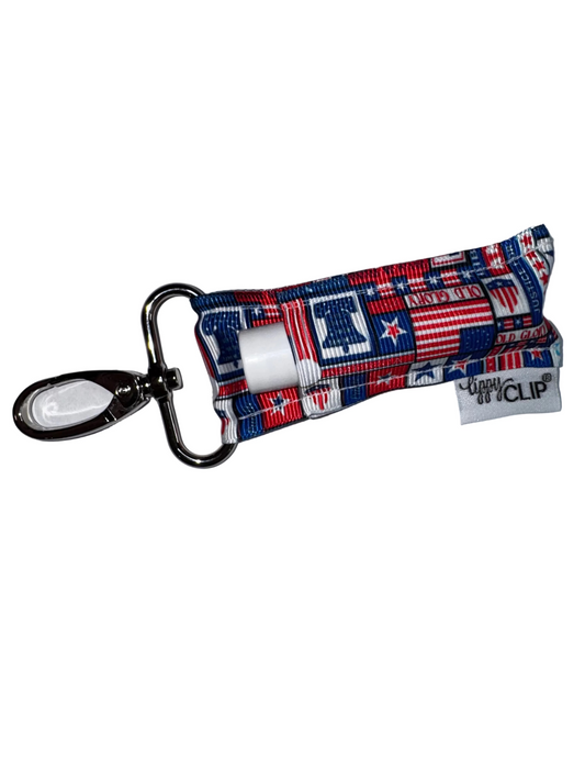 Patriotic Patchwork LippyClip® Lip Balm Holder