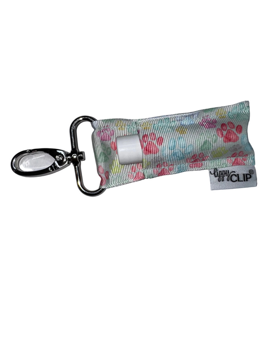 Pastel Paw Prints LippyClip® Lip Balm Holder