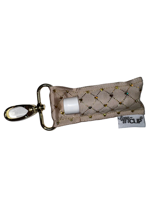 Gold Lattice on Taupe LippyClip®