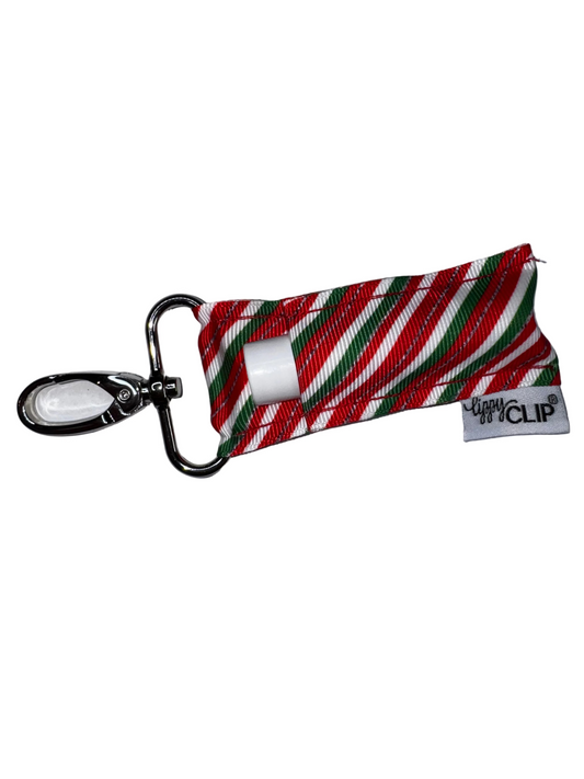 Christmas Stripes LippyClip® Lip Balm Holder