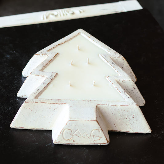 White Pottery Tree Bowl Candle - Blackberry Ginger