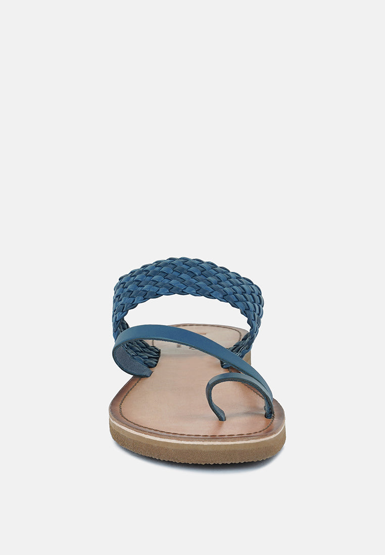 Isidora Braided Leather Flat Sandal