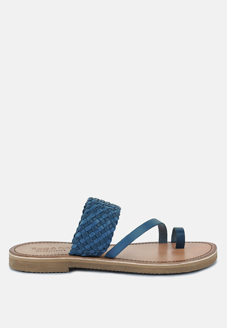 Isidora Braided Leather Flat Sandal