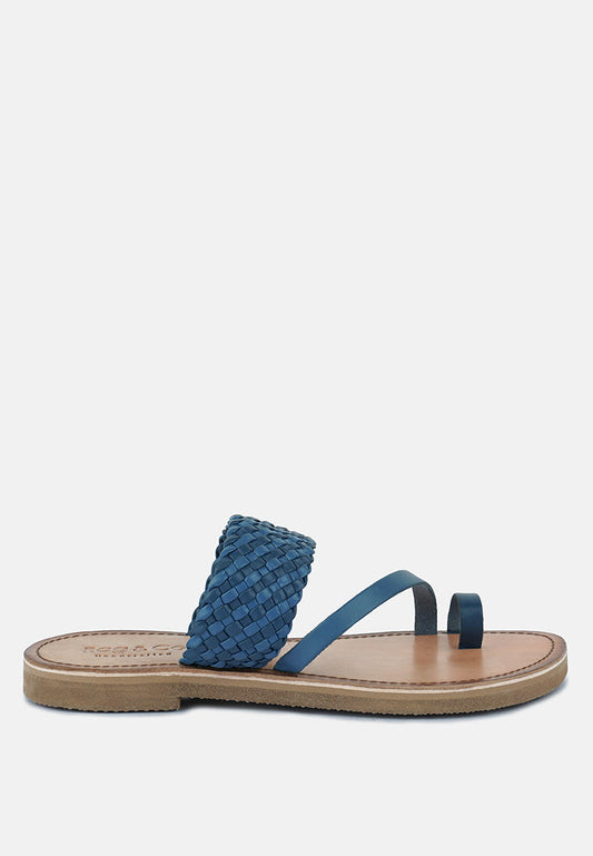 Isidora Braided Leather Flat Sandal