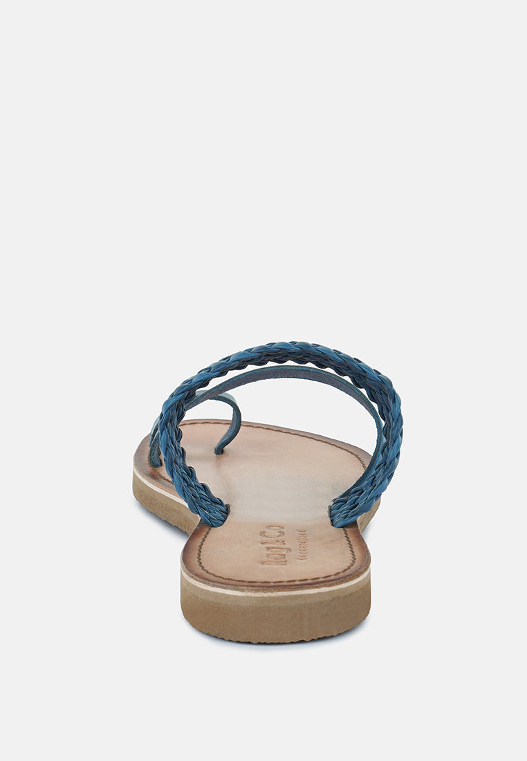 Isidora Braided Leather Flat Sandal