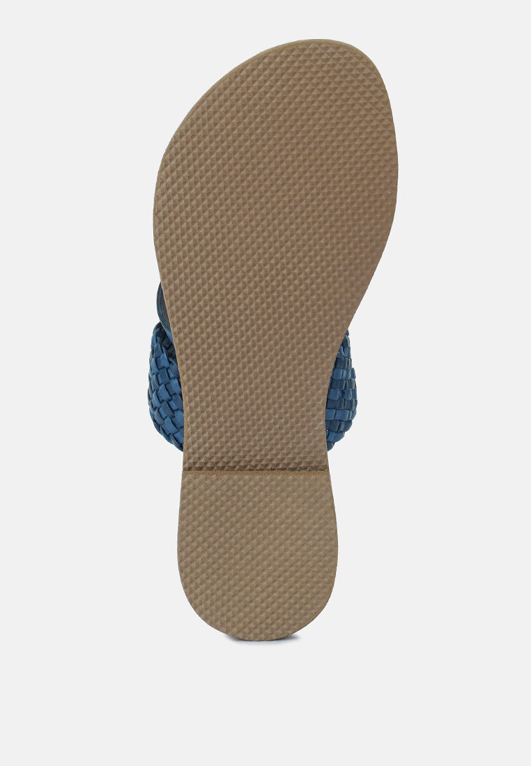 Isidora Braided Leather Flat Sandal