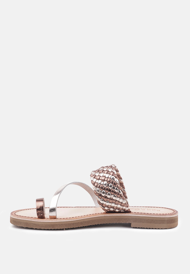 Isidora Braided Leather Flat Sandal