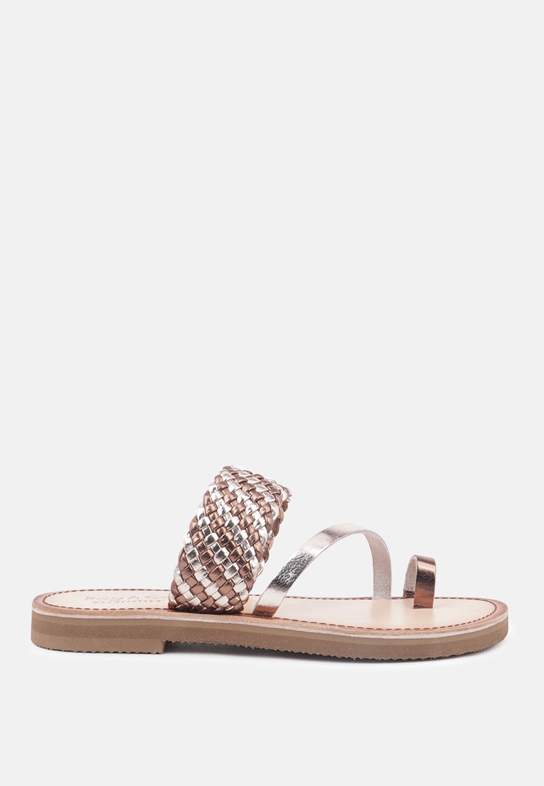 Isidora Braided Leather Flat Sandal