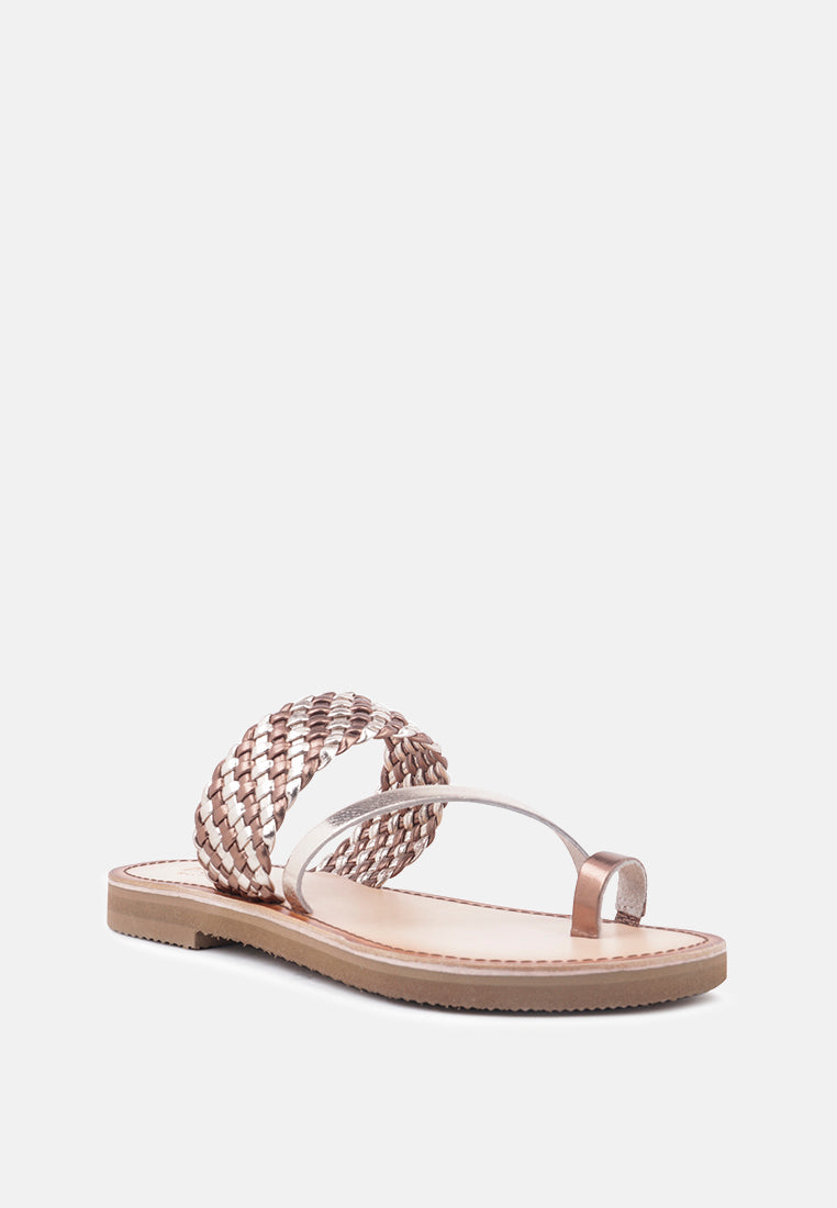 Isidora Braided Leather Flat Sandal