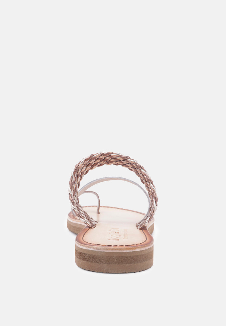 Isidora Braided Leather Flat Sandal