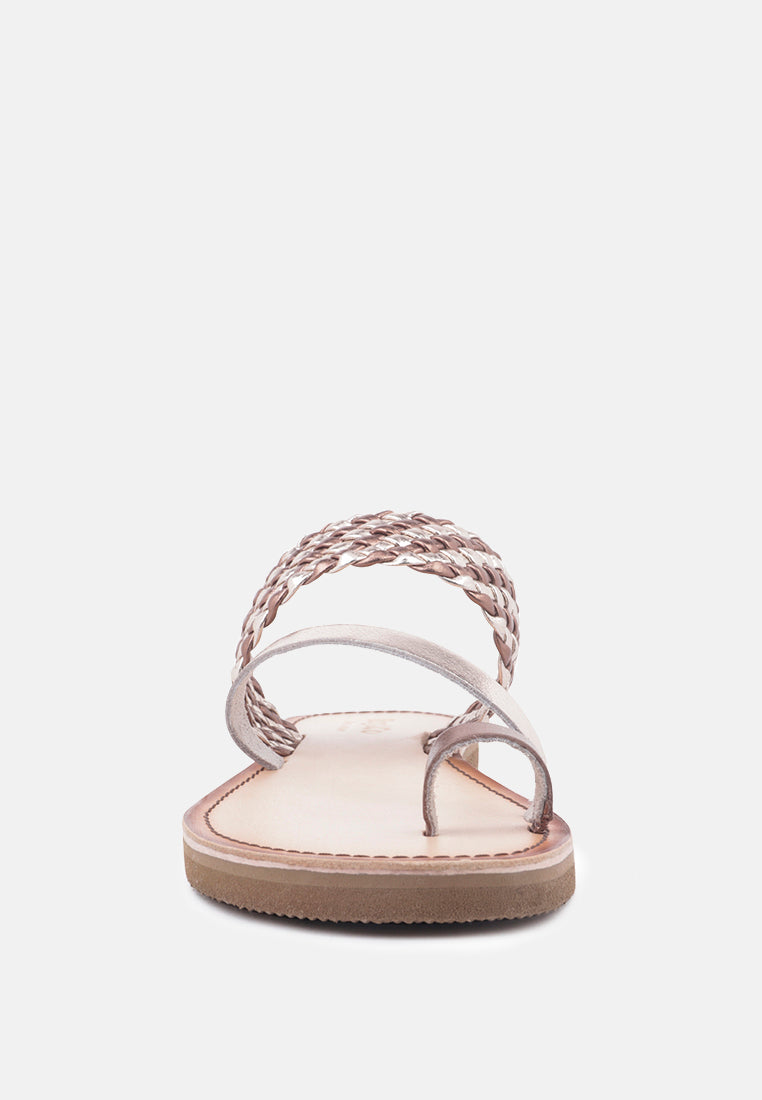 Isidora Braided Leather Flat Sandal