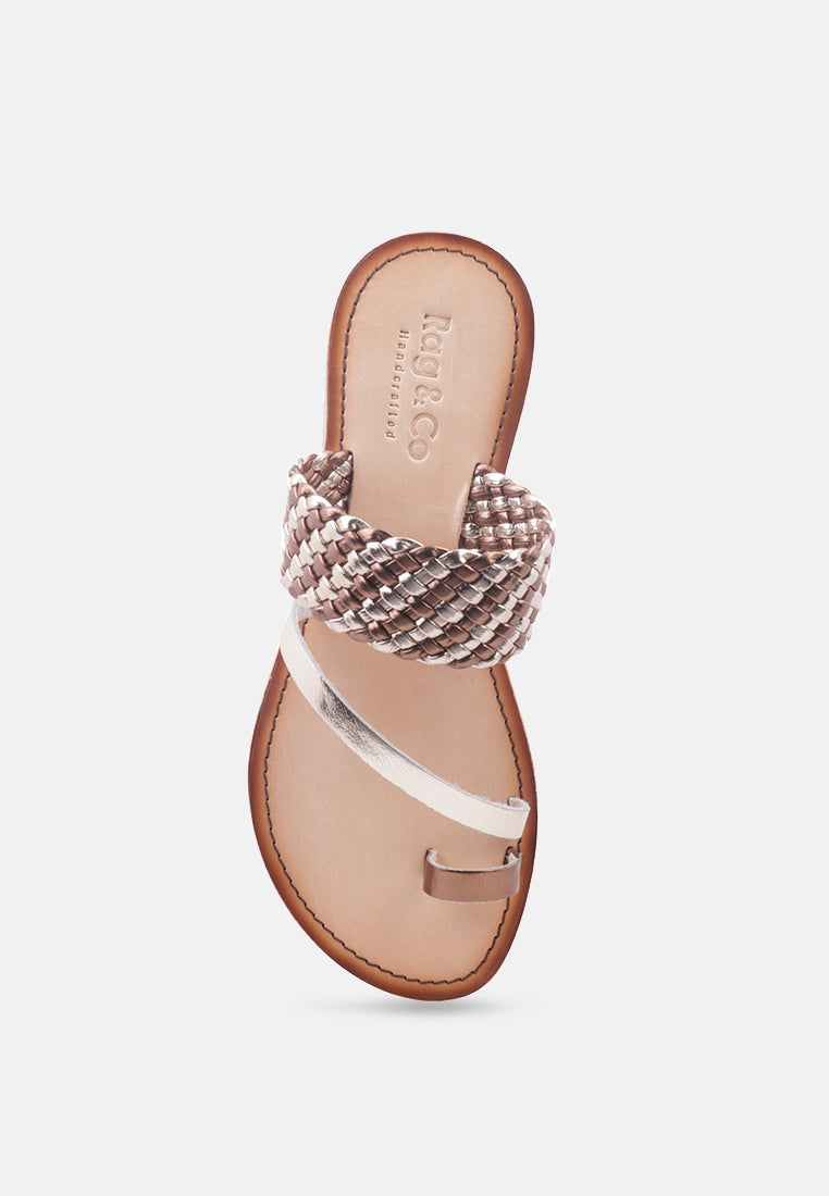 Isidora Braided Leather Flat Sandal