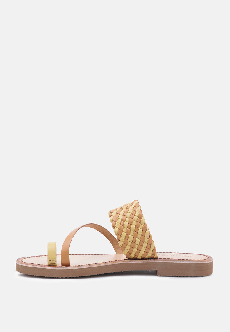 Isidora Braided Leather Flat Sandal