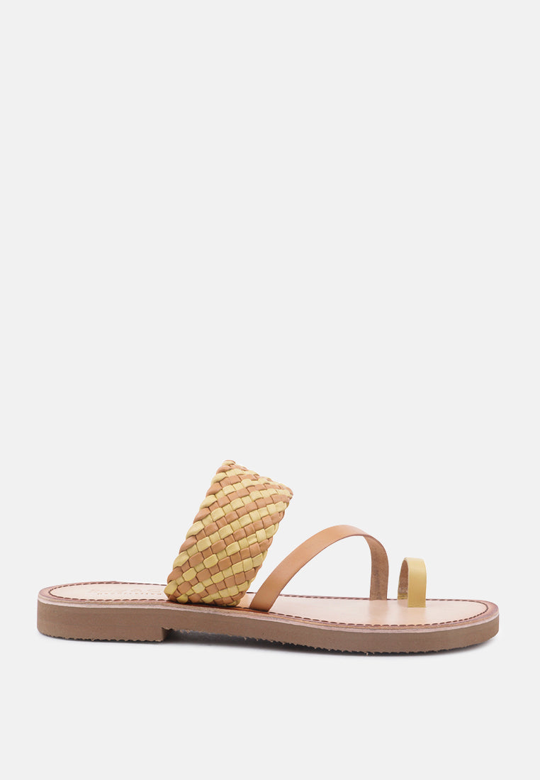 Isidora Braided Leather Flat Sandal