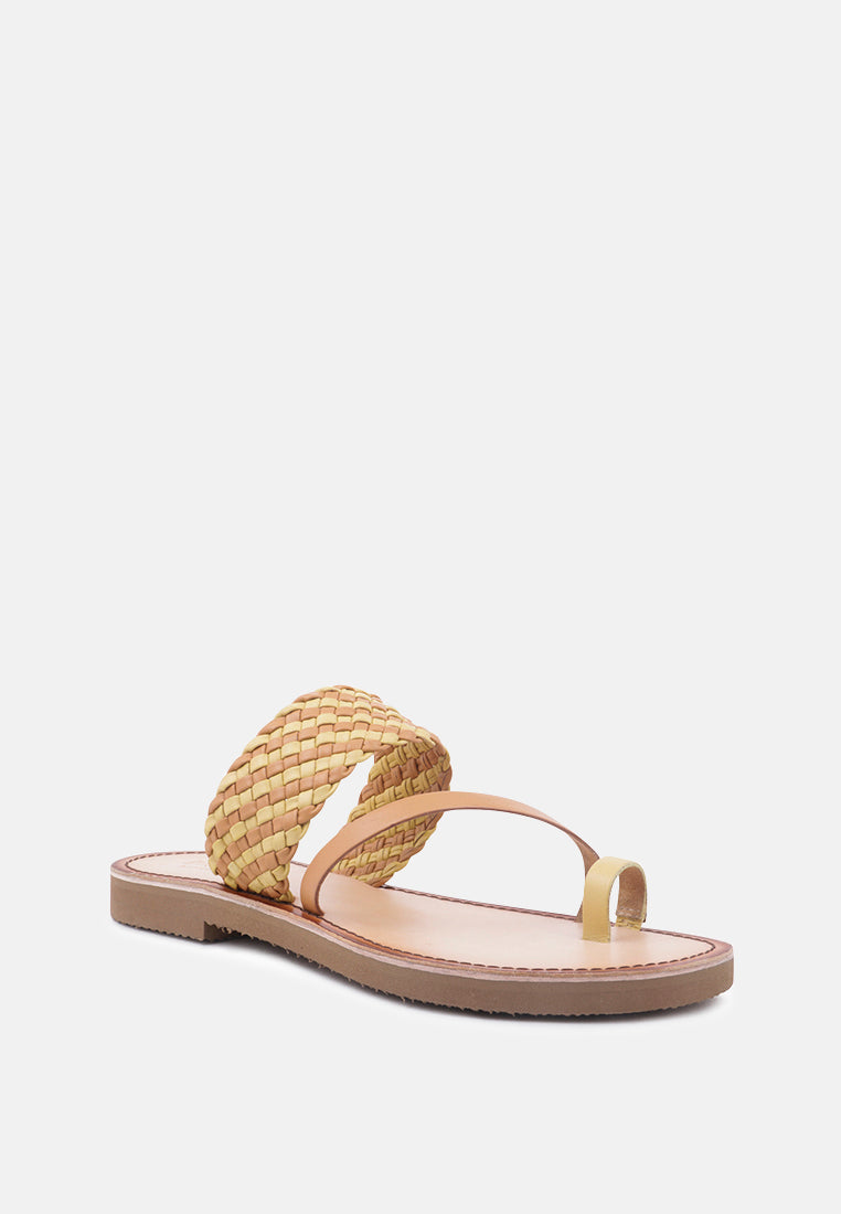Isidora Braided Leather Flat Sandal