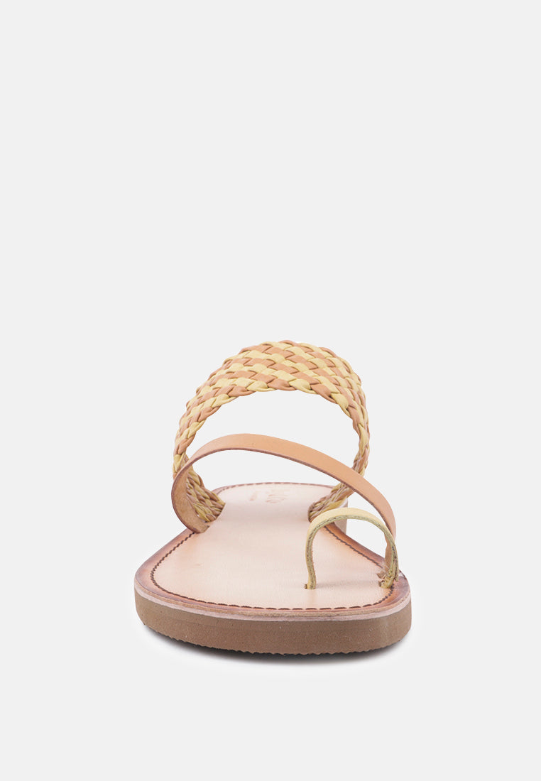 Isidora Braided Leather Flat Sandal