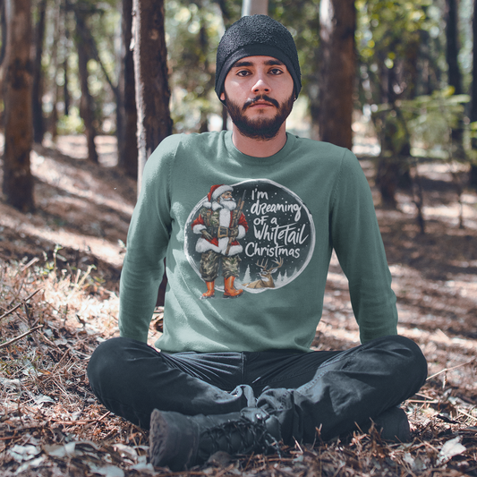 Dreaming Of A Whitetail Christmas Graphic Crewneck Sweatshirt
