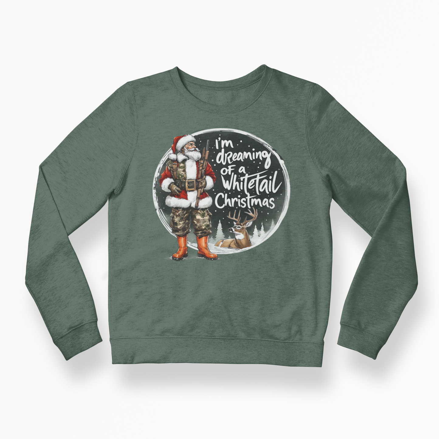 Dreaming Of A Whitetail Christmas Graphic Crewneck Sweatshirt
