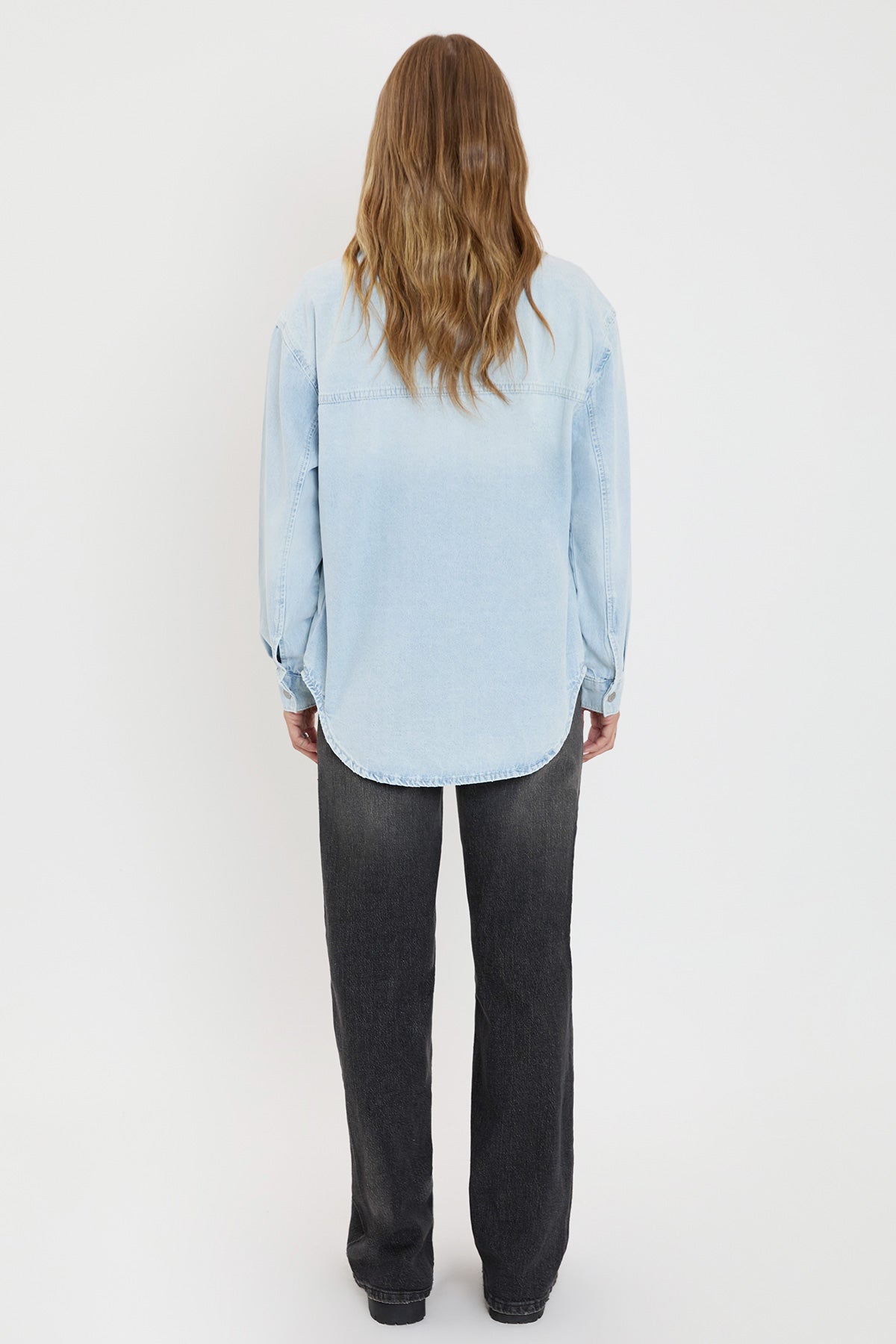 Women's Long Sleeve Denim Oversized Shacket