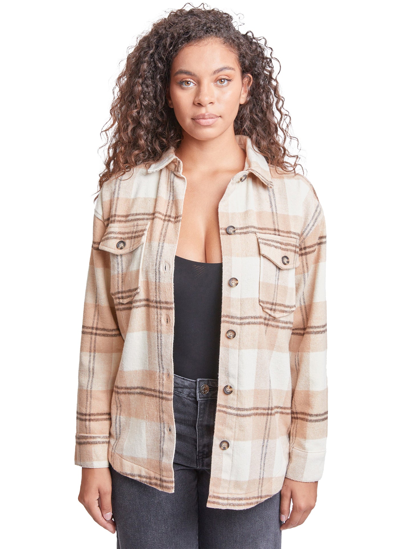 Women's Oversized Flannel Plaid Shacket