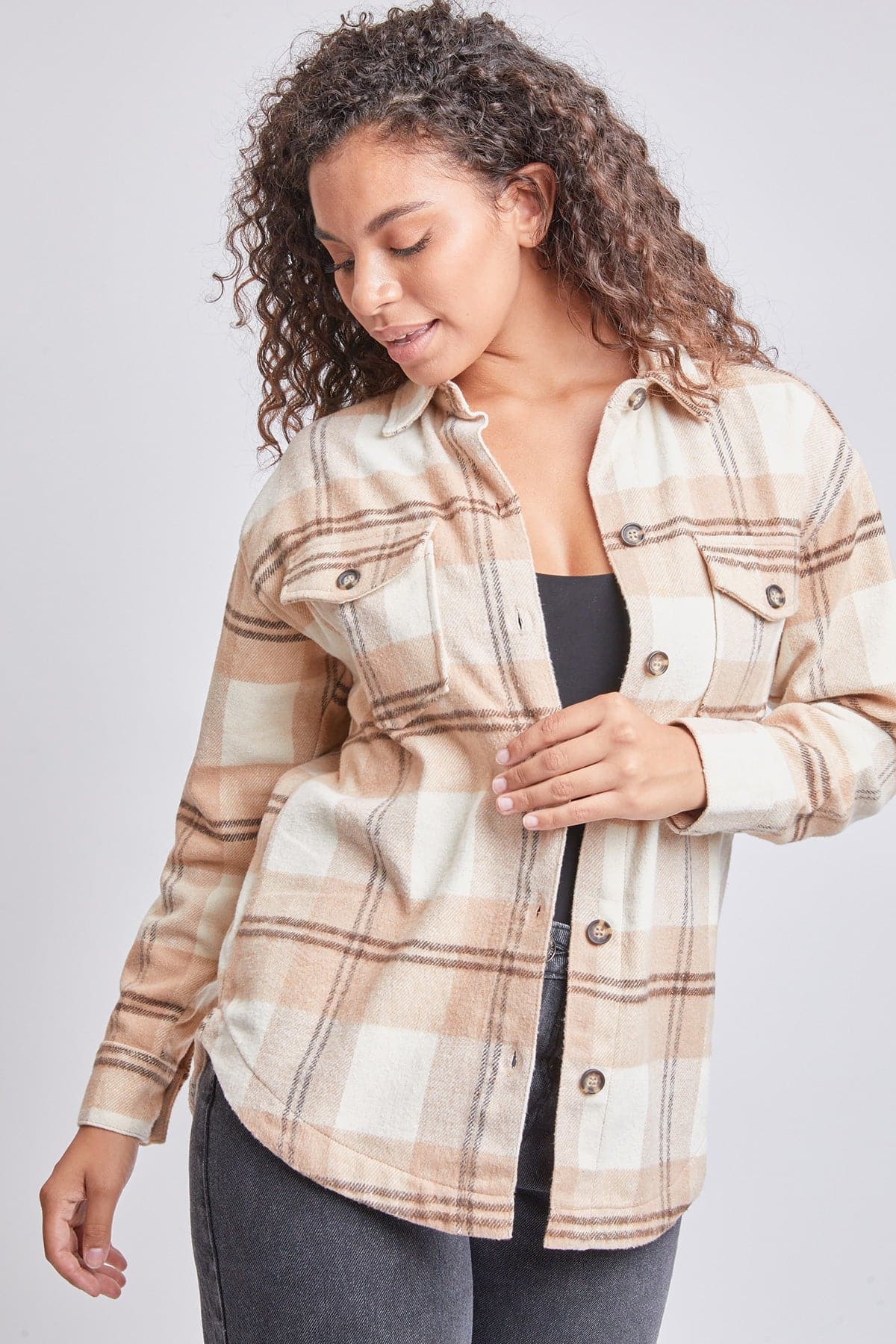 Women's Oversized Flannel Plaid Shacket