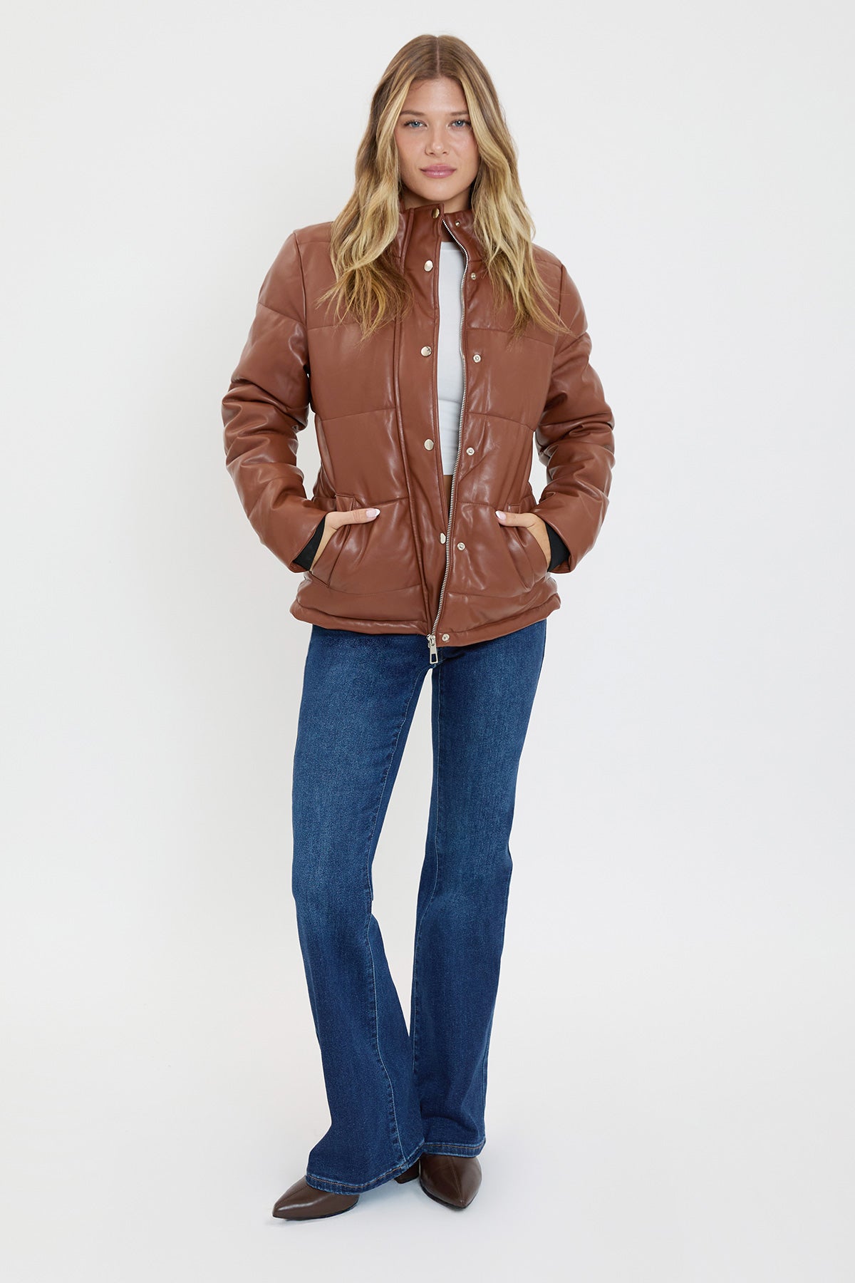 Pleather Puffy Jacket