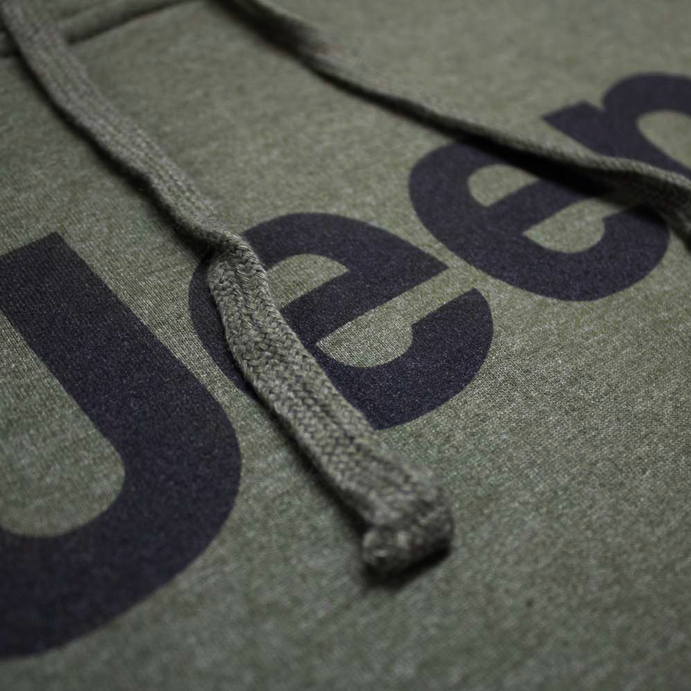 Mens Jeep® Text Hoodie - Heather Army Green