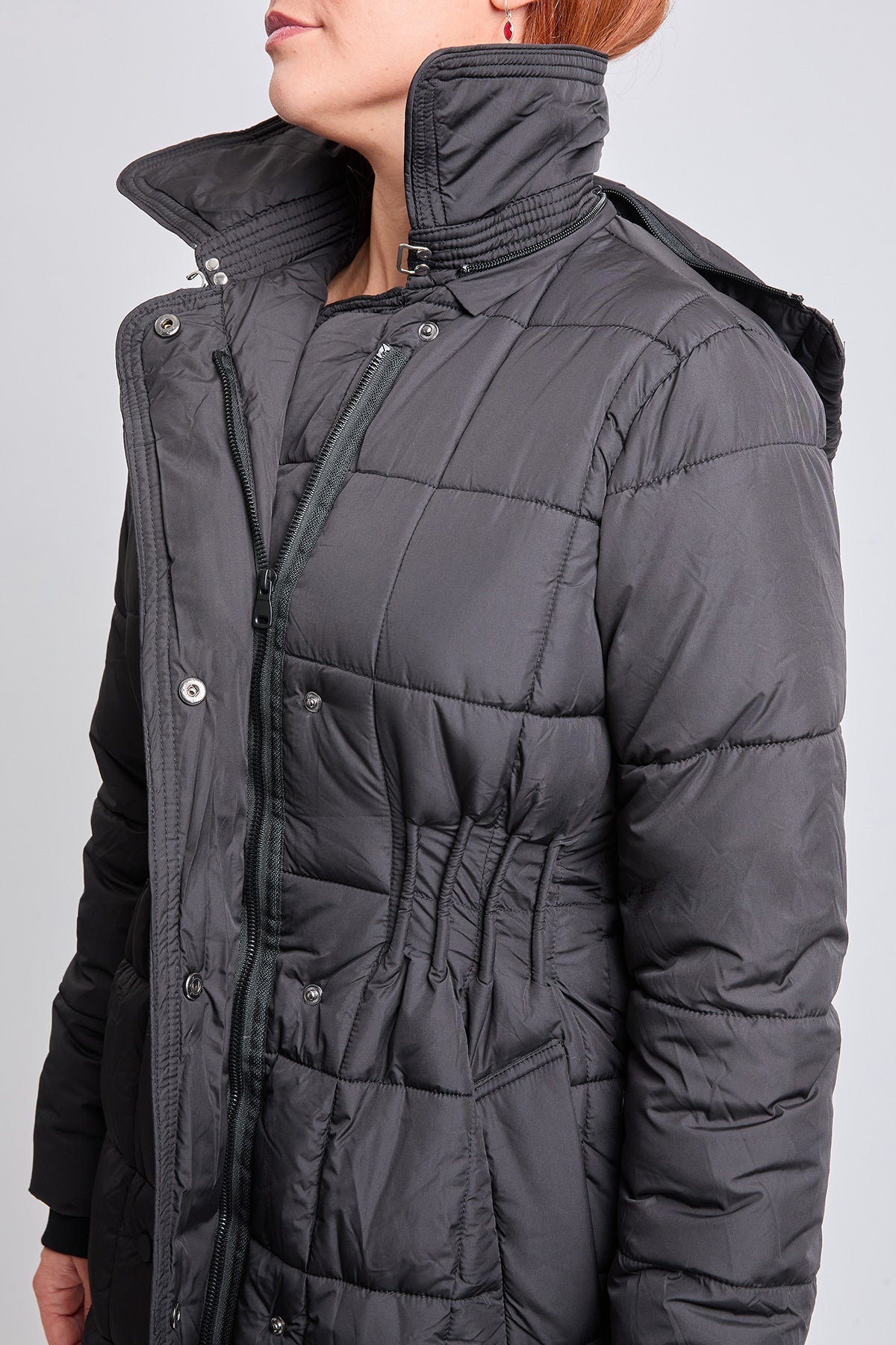 Detailed Snap Puffer Jacket