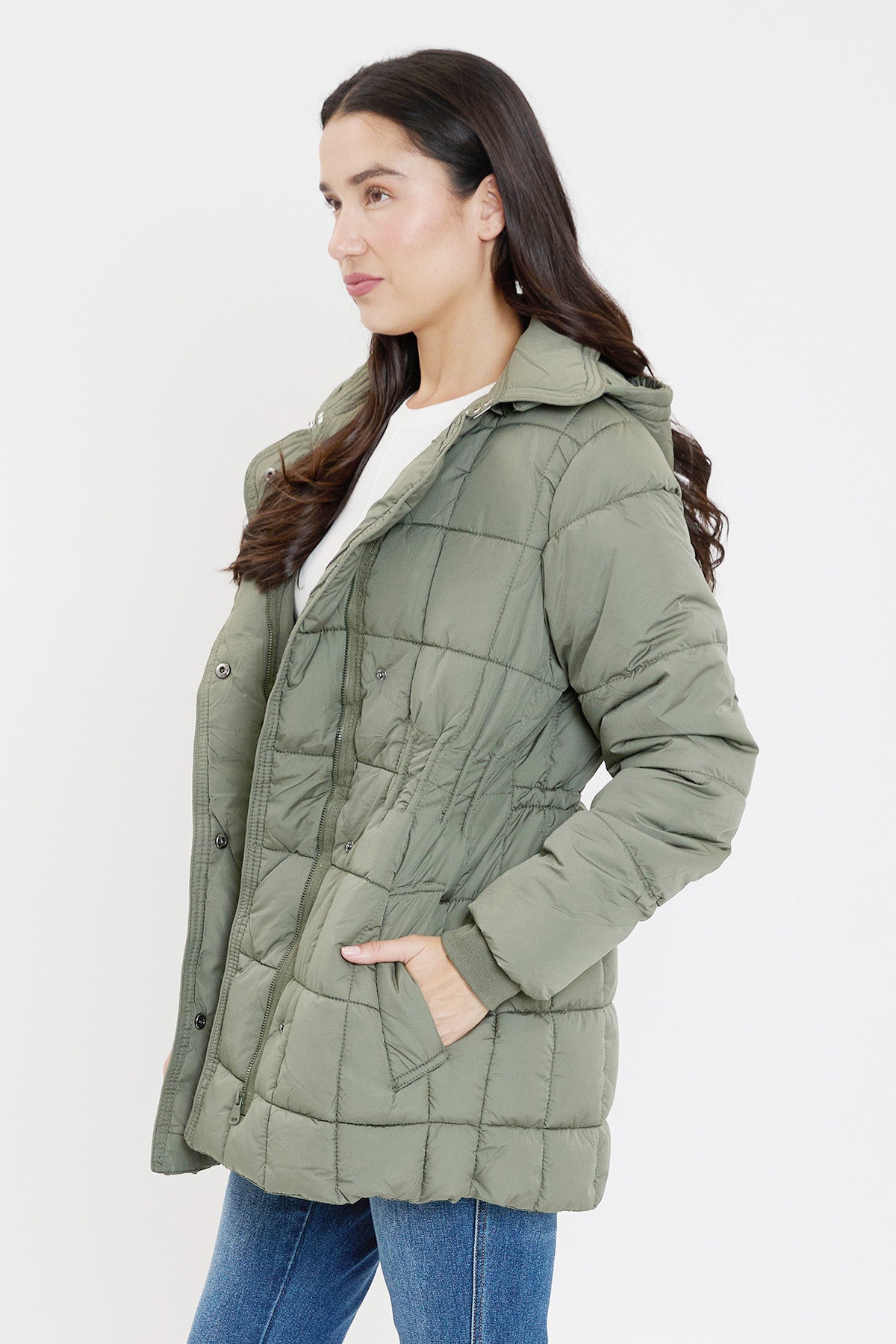 Detailed Snap Puffer Jacket