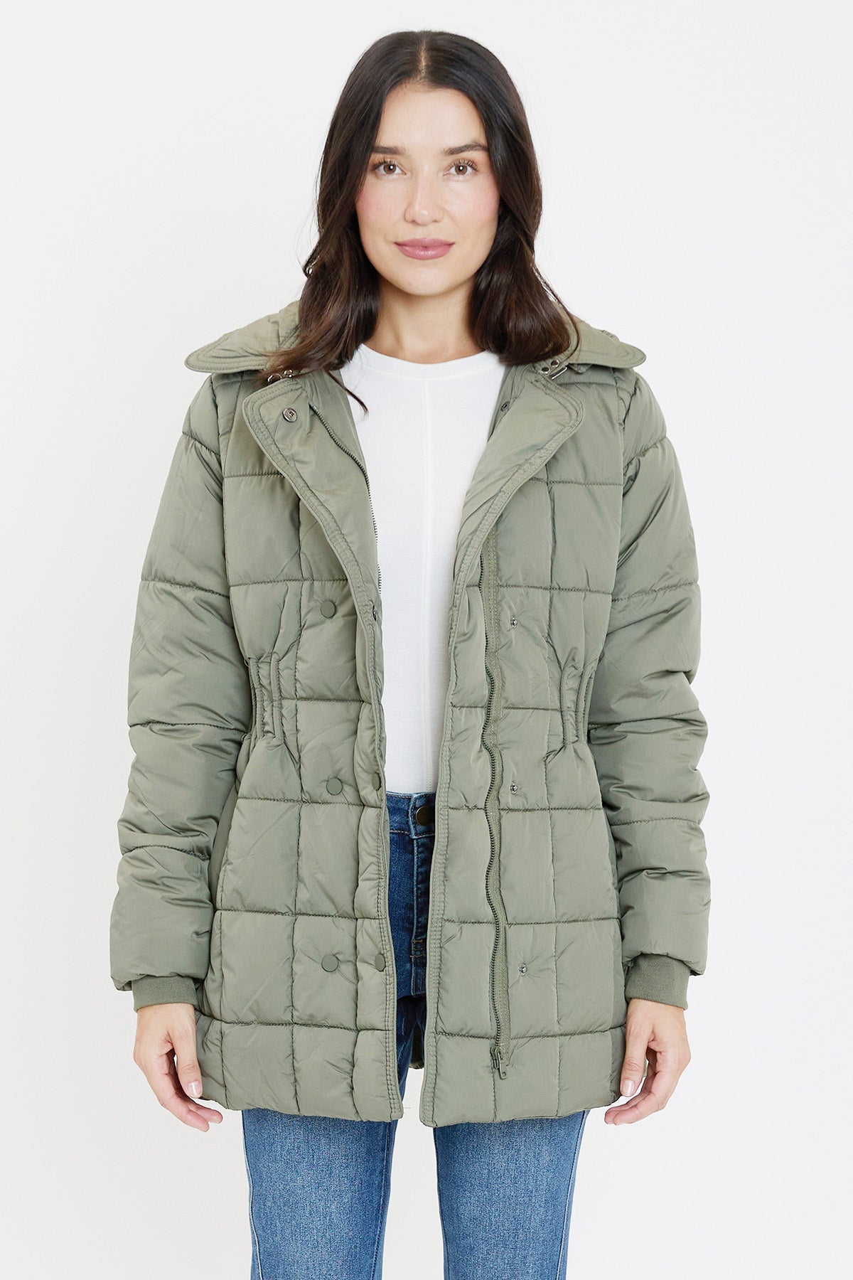 Detailed Snap Puffer Jacket