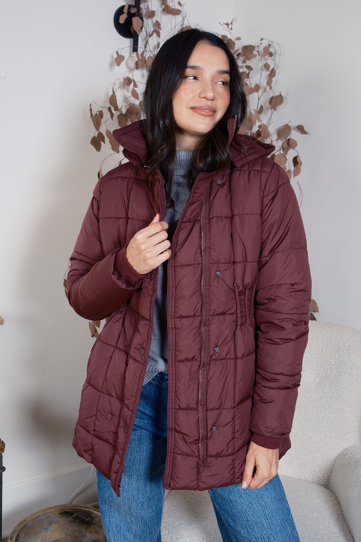 Detailed Snap Puffer Jacket