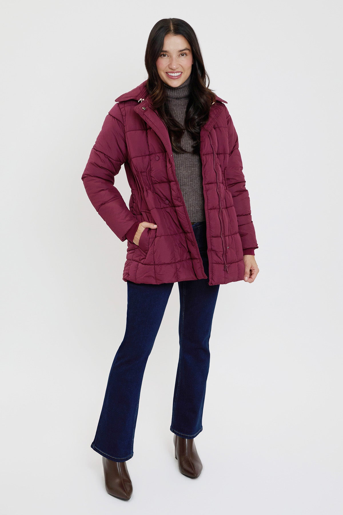 Detailed Snap Puffer Jacket