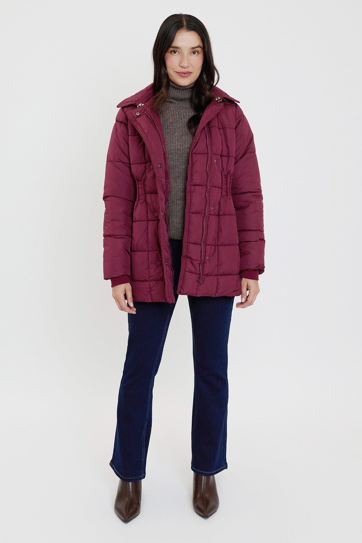 Detailed Snap Puffer Jacket